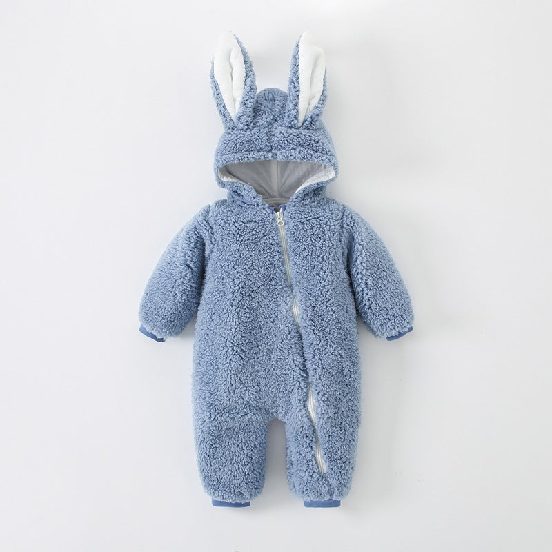 Baby warme konijnenoren jumpsuit