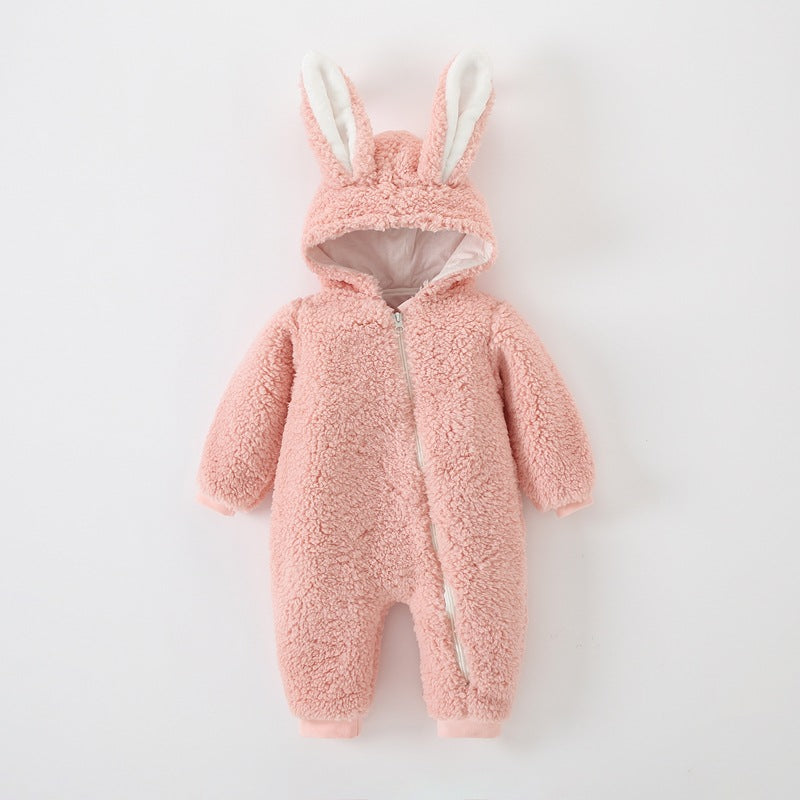 Baby warme konijnenoren jumpsuit