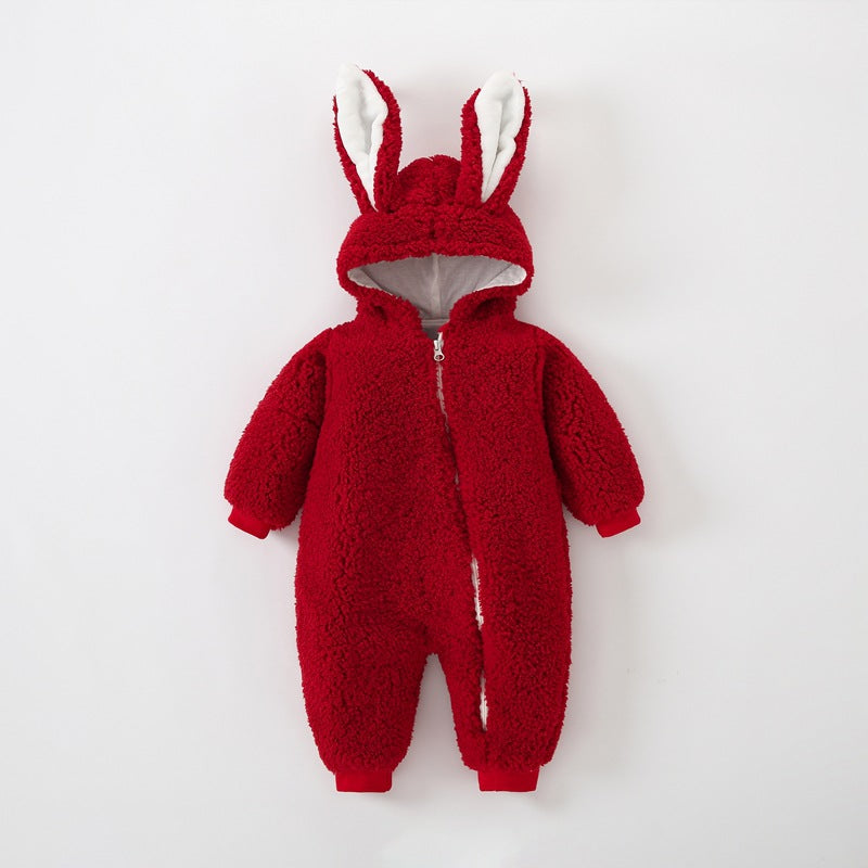 Baby warme konijnenoren jumpsuit