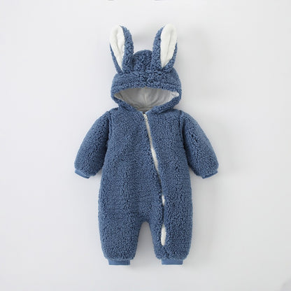 Baby warme konijnenoren jumpsuit